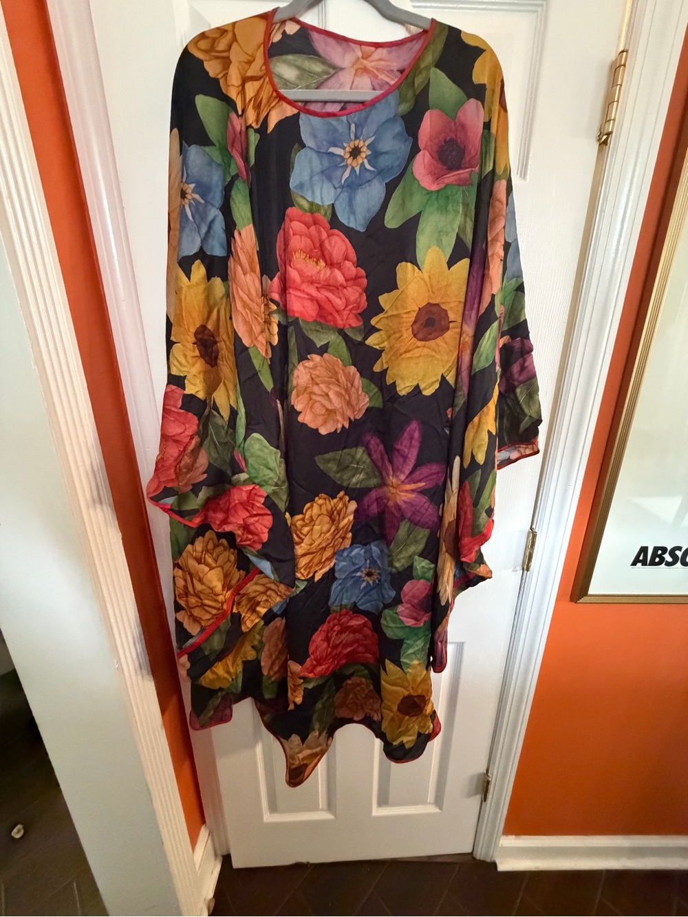 Floral Print Flowing Women's poncho dress anthropology